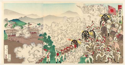 Den lilla kampen i Seoul, Korea Chôsen Keijô no shôsen (titel på objekt) av Utagawa Kokunimasa
