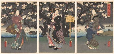 Kvällspromenad längs floden av Utagawa Kunisada (I)