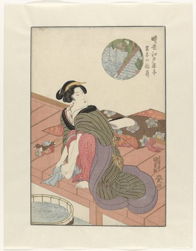 Inari Temp Farbrors Inari S Choon Heden Ui t Edo Jisei Ed Kanoko av Utagawa Kunisada (I)
