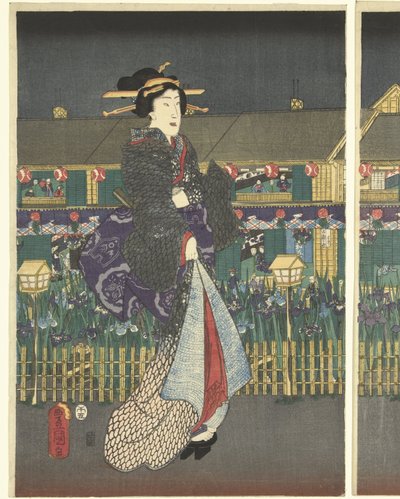 Iris i full blom av Utagawa Kunisada (I)