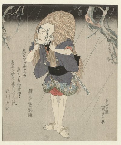 Man i halmregnrock av Utagawa Kunisada (I)