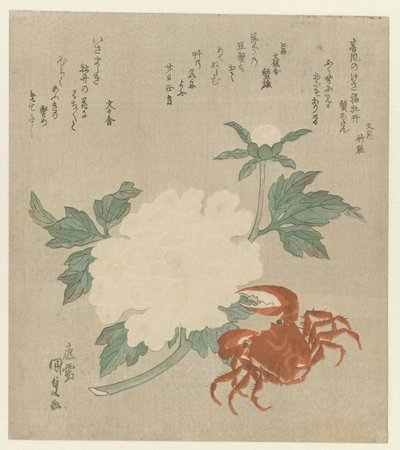 Pion med krabba av Utagawa Kunisada (I)