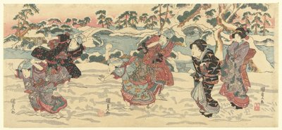 Kasta snöbollar av Utagawa Kunisada (I)