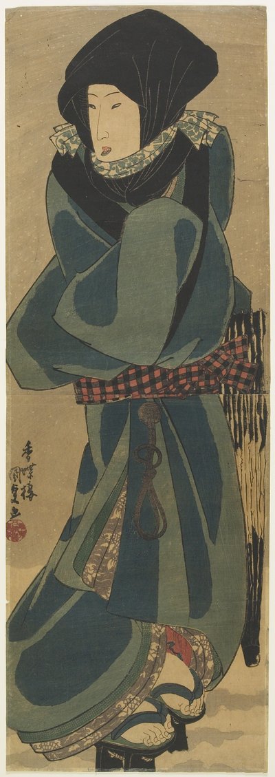 (Kvinna i kappa och huva), ca 1830-1844 av Utagawa Kunisada