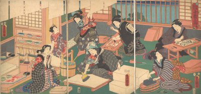 Hantverkare, från serien An Up-to-Date Parody of the Four Classes, 1800-talet., 1800-talet. av Utagawa Kunisada