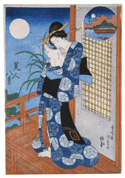 Höstmåne över Miho av Utagawa Kunisada