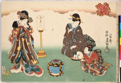 Evening Snow Bo-setsu, från serien, Eight Figural Views Sugata Hakkei, ca. 1850., ca. 1850 av Utagawa Kunisada