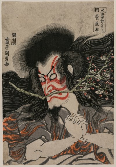 Ichikawa Danjuro VII som Kan Shojo i Mt. Tenpai Scene, från serien Famous Kabuki Plays av Utagawa Kunisada