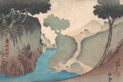 Landskap i dimman, mitten av 1800-talet., mitten av 1800-talet. av Utagawa Kunisada