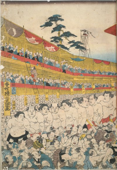 Bilder från den stora sumofestivalen av Utagawa Kunisada