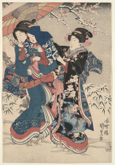 Snökamp av Utagawa Kunisada