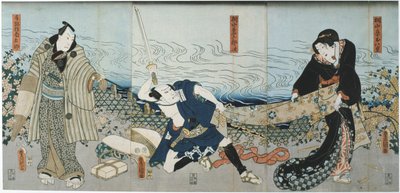 Teaterscenen, 1844 av Utagawa Kunisada