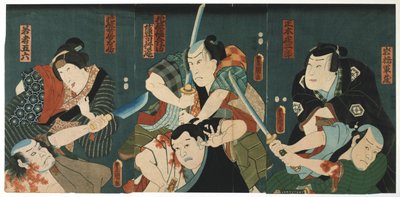 Teaterscenen, 1844 av Utagawa Kunisada