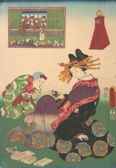 Twelve Hours of Spring Pleasures: Hour of the Goat, 1800-talet., 1800-talet. av Utagawa Kunisada