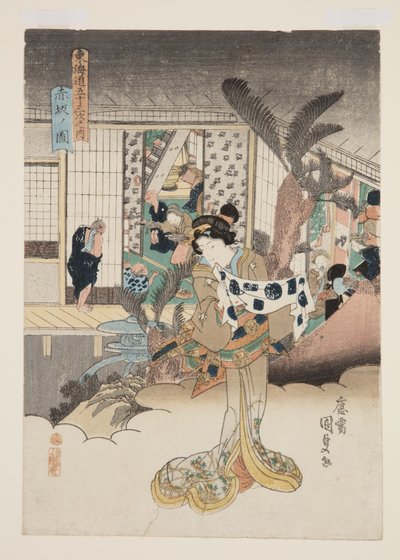 Vy över Akasaka (figur av Akasaka) av Utagawa Kunisada