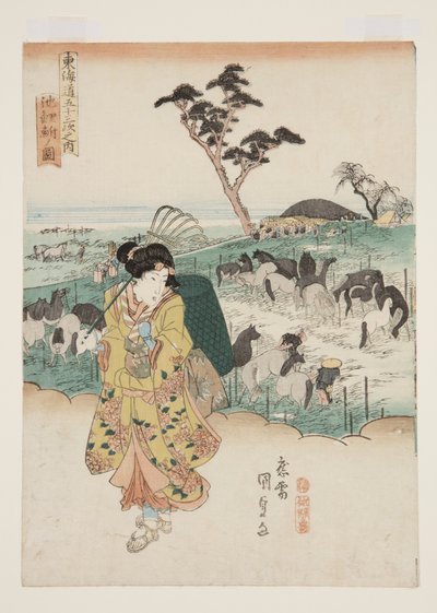 Utsikt över Chiry? (Chiry? no zu) (träblock i färg) av Utagawa Kunisada
