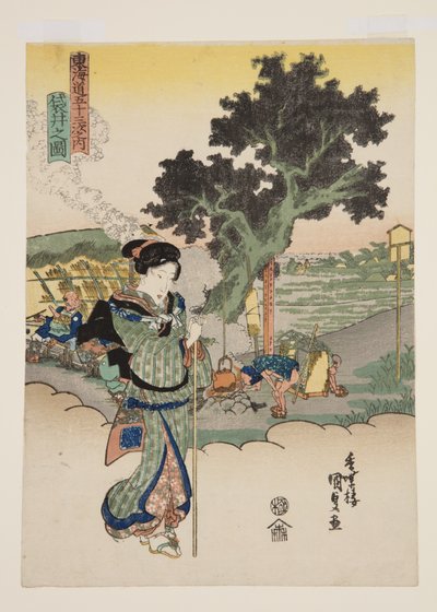 Vy över Fukuroi (figur av Fukuroi) av Utagawa Kunisada