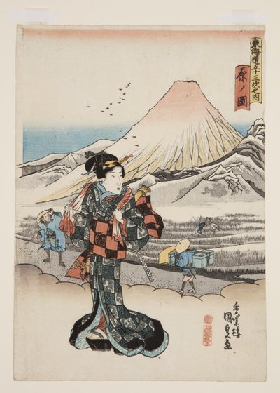 Utsikt över Hara (Hara no zu) (träblock i färg) av Utagawa Kunisada