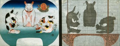 Katter: Kinesiskt tempellejon av Utagawa Kuniyoshi