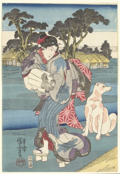 Toi Tama-floden i Settsu provinsen av Utagawa Kuniyoshi