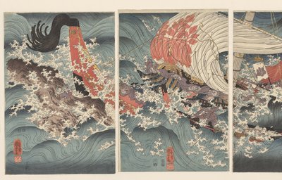 Berättelsen om fartygskapten Yojibei. av Utagawa Kuniyoshi