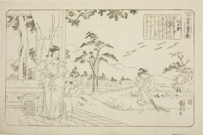 Min Ziqian (Binshiken), från serien "Twenty-four Paragons of Filial Piety as a Mirror for Children (Nijushiko doji kagami)" av Utagawa Kuniyoshi