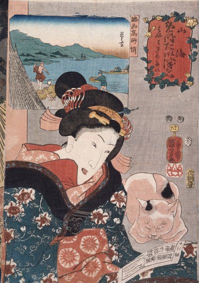 Octopus Fishing at Takasago i Harima-provinsen", från serien "Famous Products of the Provinces" av Utagawa Kuniyoshi