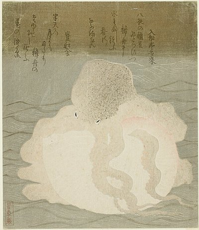 Bläckfisk och snäckskal av Utagawa Kuniyoshi