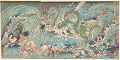 Återtagandet av den stulna juvelen från Drakkungens palats av Utagawa Kuniyoshi