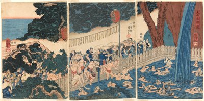 Roben vattenfall vid berget Oyama (Oyama Roben no taki) av Utagawa Kuniyoshi