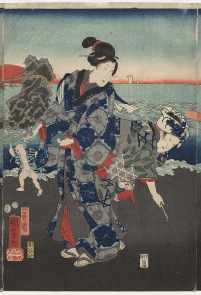 Soluppgång vid Futami Bay av Utagawa Kuniyoshi