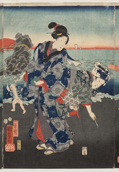 Soluppgång vid Futami Bay av Utagawa Kuniyoshi