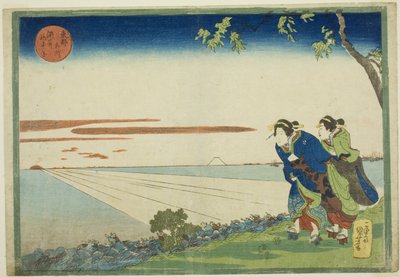 Soluppgång på nyårsdagen vid Susaki (Susaki hatsu hinode no zu), från serien "Berömda platser i den östra huvudstaden (Toto meisho)" av Utagawa Kuniyoshi