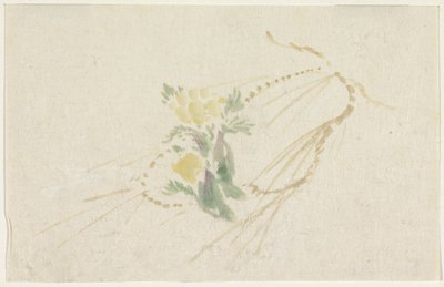 Gren med gula blommor av Utagawa Kuniyoshi