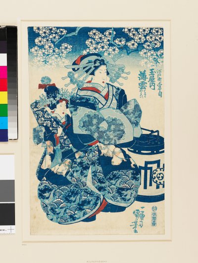 Kurtisanen Usugumo på Tamaya Teahouse av Utagawa Kuniyoshi
