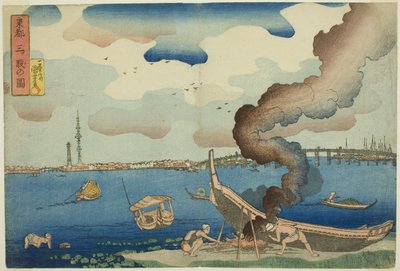 Utsikt över Mitsumata i den östra huvudstaden (Toto Mitsumata no zu), från serien "Views of the Eastern Capital (Toto no zu)" av Utagawa Kuniyoshi