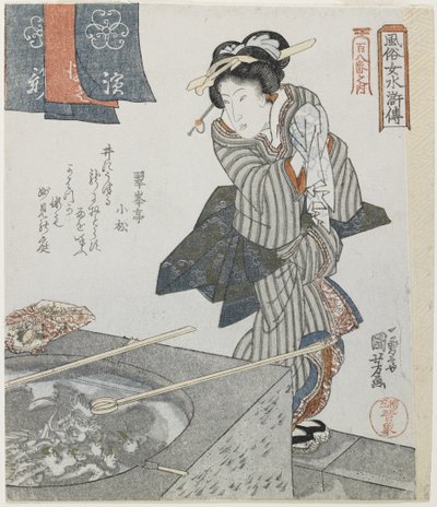 Tvätta händerna som en mitare av Gongsun Sheng, ca. 1828 av Utagawa Kuniyoshi
