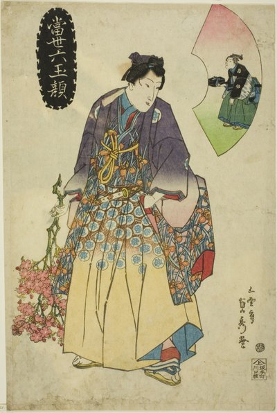 Samtida Six Jewel Faces (Tosei Mutamagao) av Utagawa Sadahide