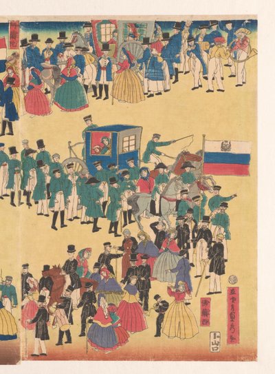 Procession av människor från de fem länderna av Utagawa Sadahide