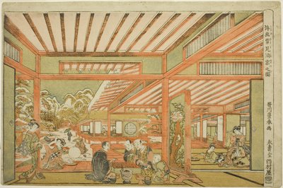 Snöskådningsunderhållning, ca 1771 av Utagawa Toyoharu