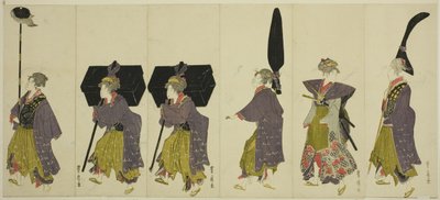 Parodi på en daimyo procession av Utagawa Toyohiro