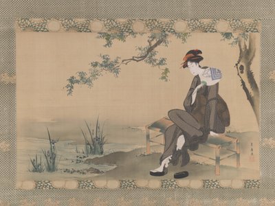 Kvinna som svalkar sig, ca. 1800. av Utagawa Toyohiro