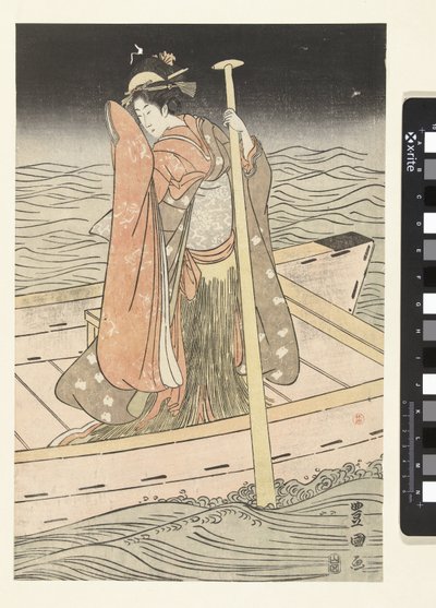 Ung kvinna i båt av Utagawa Toyokuni (I)