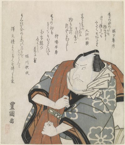 Man som bär en resande överrock över axeln av Utagawa Toyokuni (I)