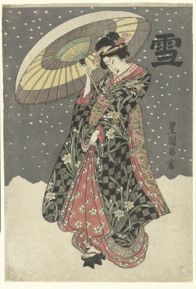 Snö Yuki (titel på objekt) av Utagawa Toyokuni (I)
