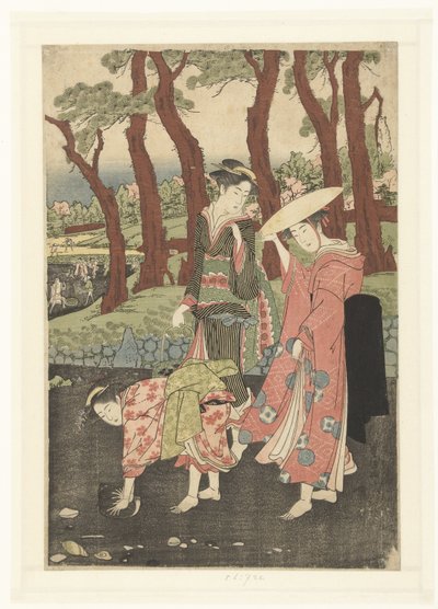 Samla fisk och snäckor vid lågvatten av Utagawa Toyokuni (I)