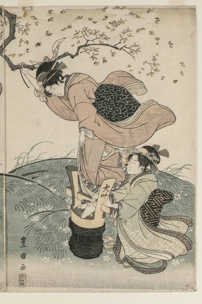 Körsbärsblommor i vinden av Utagawa Toyokuni