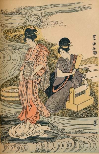Tvättlinne, c1800 av Utagawa Toyokuni