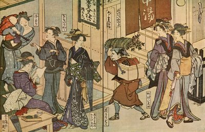 Kvinnor och en manlig tjänare, 1802, 1924. av Utagawa Toyokuni