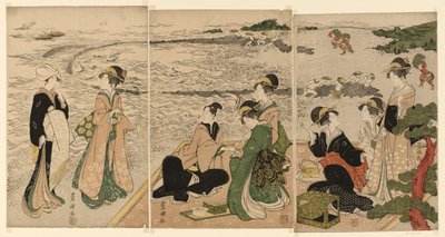 En utflykt vid havet av Utagawa Toyokuni I